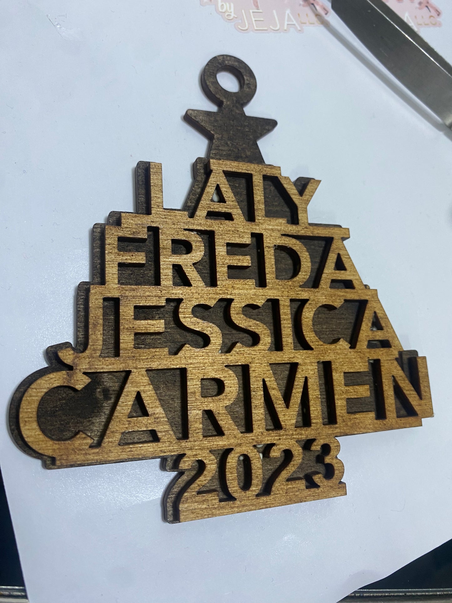Custom name tree ornament(color options available)
