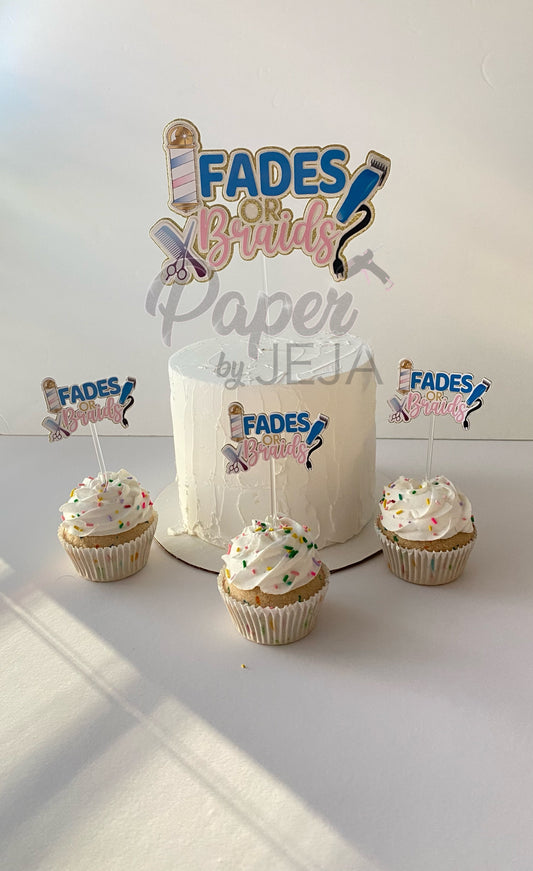 Braids or fades cake topper