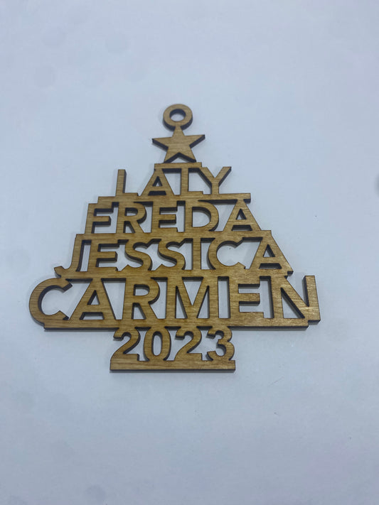 Custom name tree ornament(color options available)