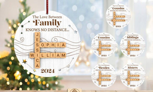 wooden crossword puzzle ornament