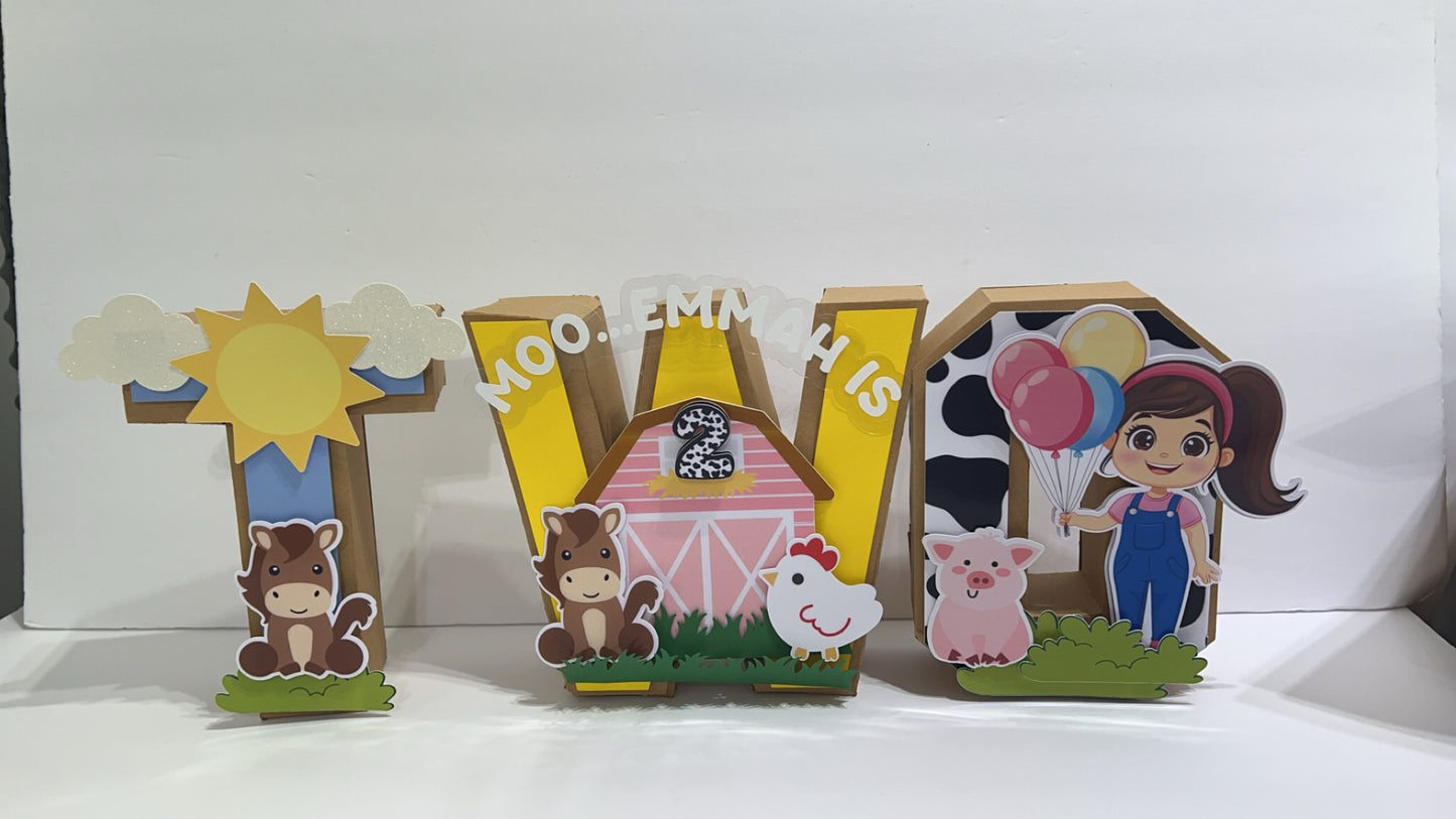 3d letter AND NUMBERS