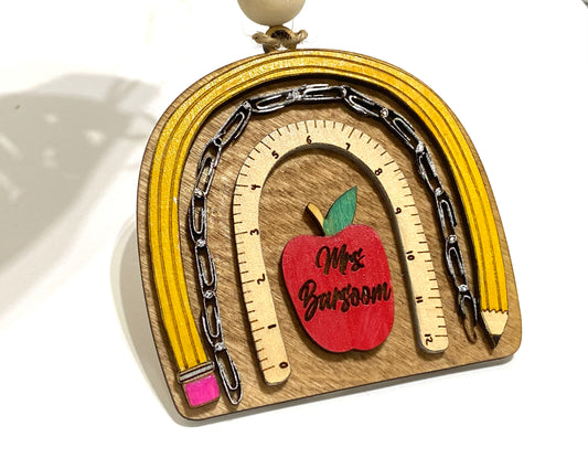 Boho Rainbow Teachers ornament